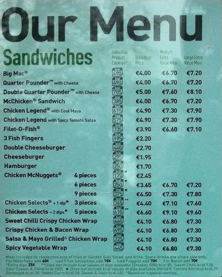 McDonald's Menu, Menu for McDonald's, Kilmore, Dublin - Zomato Ireland