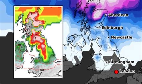 UK snow forecast: Chart shows FIVE DAY snow bomb strike as Polar winds blast Britain | Weather ...