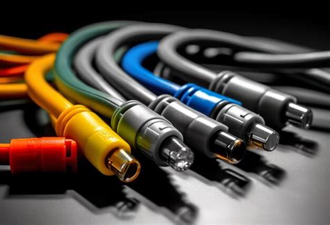 Premium AI Image | Audio cable with different colors like yellow blue ...