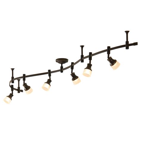 Allen + roth 6-Light 96-in Bronze Dimmable Flexible Track Light with Frosted Glass at Lowes.com