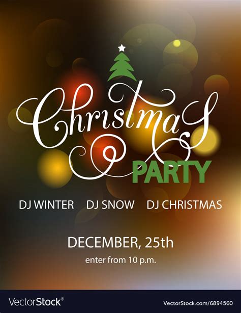 Lettering for christmas party invitation card Vector Image