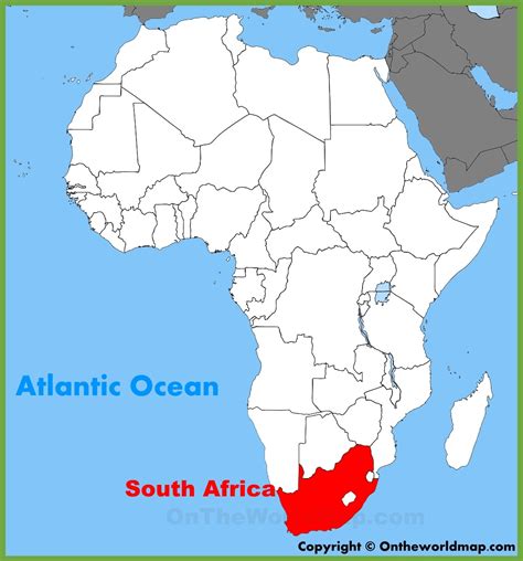 South Africa In Africa Map