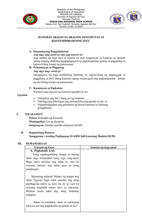 Example Of Detailed Lesson Plan In Araling Panlipunan Sample Lesson – Themeloader