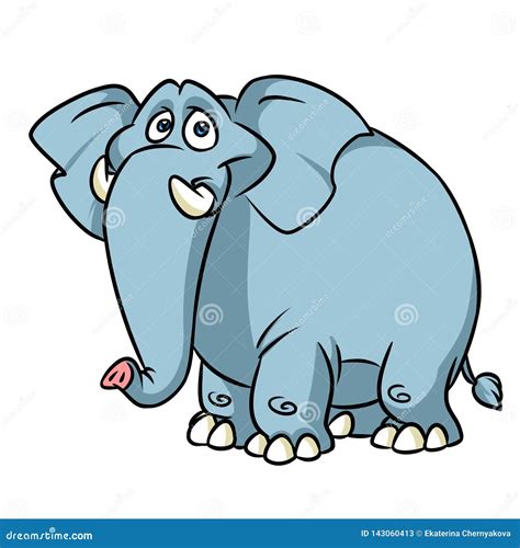 Big Kind Blue Elephant Cartoon Animal Character Stock Illustration - Illustration of graphics ...