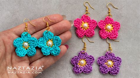 HOW to CROCHET EASY FLOWER EARRINGS - Quick and Cute Earring Flowers by ...