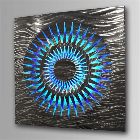 "Light Wave" - Lighted Metal Wall Art with LED Infused Color Changing - DV8 Studio