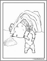 Bear Cave Coloring Page Pages sketch template