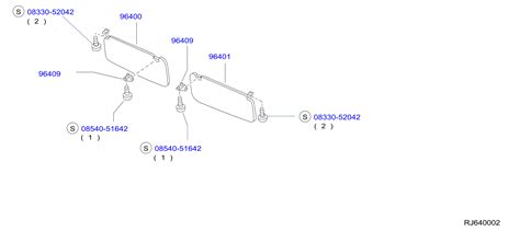 Nissan Frontier Sun Visor (Right) - 96400-8B415 - Genuine Nissan Part