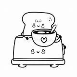 Toaster Coloring Page For Kids Game Children Vector Cartoon  sketch template