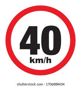 Maximum Speed Limit Sign 40 Kmh Stock Vector (Royalty Free) 1706888434 | Shutterstock