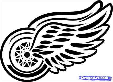 Black and White Detroit Red Wings Logo - LogoDix