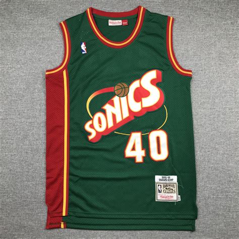 19-20 Men Sonics basketball jersey shirt retro Kemp 40 green