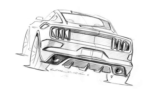 Ford Mustang Design Sketch by Kemal Curic - Car Body Design