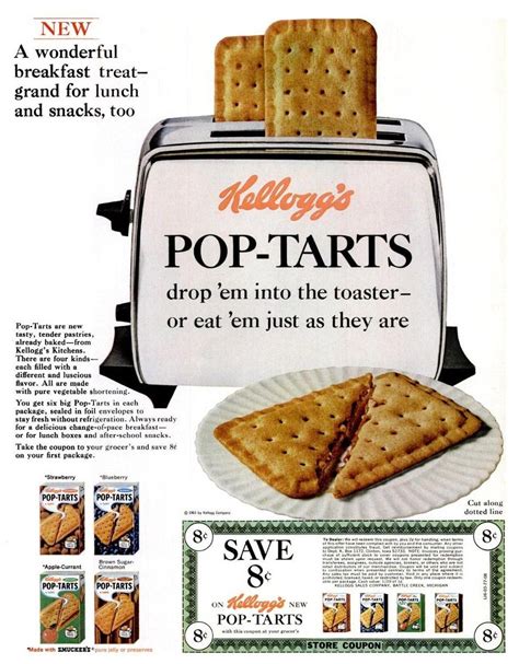 On September 14, 1964, Kellogg's introduced Pop-Tarts Pop Tart Commercial, Frozen Pastry ...