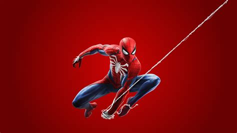 壁紙、スパイダーマン、2018 ps4、赤の背景、ゲーム、ダウンロード、写真