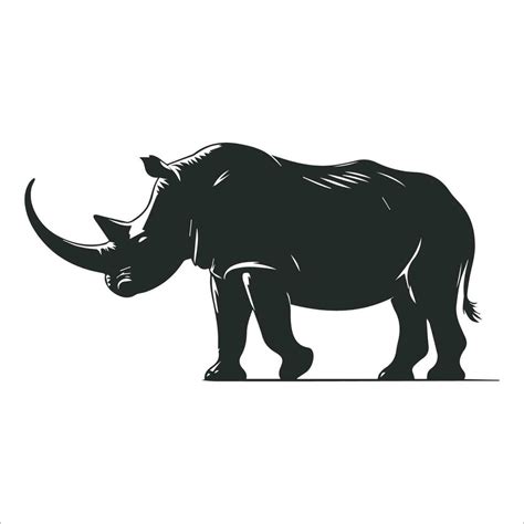 rhinoceros silhouette on white background, vector illustration 36371945 Vector Art at Vecteezy