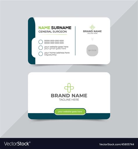 Modern clinic doctor business card template Vector Image