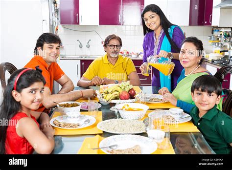 Indian Family Eating Together Clipart