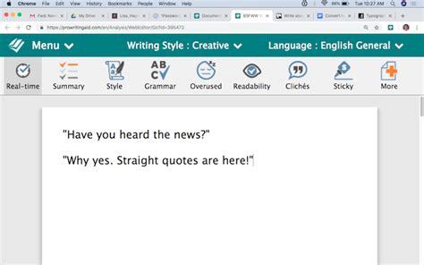 Convert to Curly or Straight Quotes with ProWritingAid!