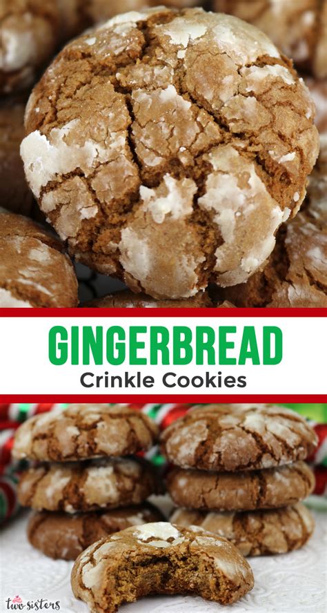 Gingerbread Crinkle Cookies - Two Sisters