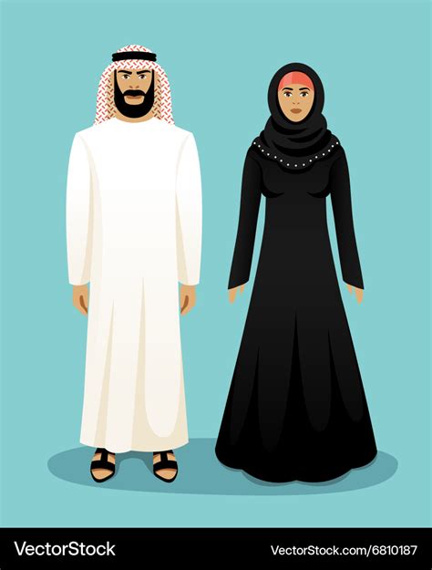 Traditional arab clothing man and woman Royalty Free Vector