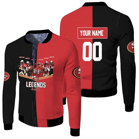 San Francisco 49ers Legends Signed Personalized Fleece Bomber Jacket - Teeruto