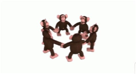 Animated Monkey Friends Forming Circle Spinning GIF | GIFDB.com