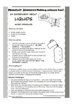 Science Experiment about Liquids - Water Pressure by Monster Sciences