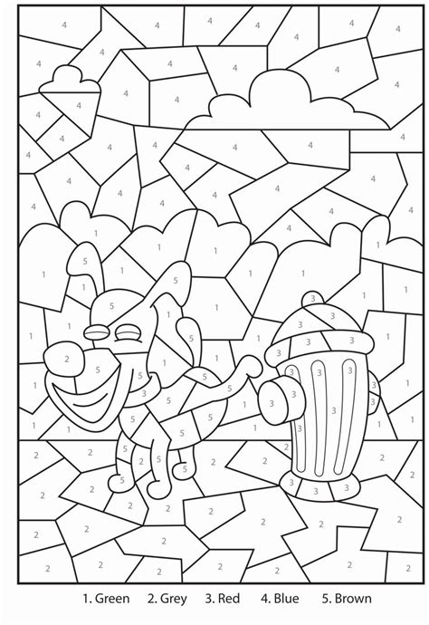 Color by Number Coloring Sheets Unique Free Printable Cheeky Puppy Colour by Numbers Activity ...