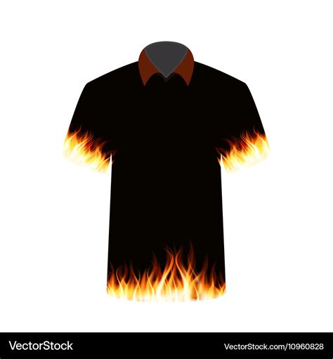 Black t-shirt with the image of fire Royalty Free Vector