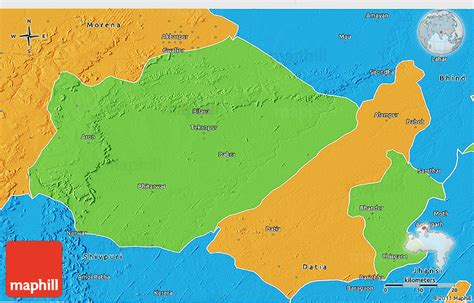 Political 3D Map of Gwalior