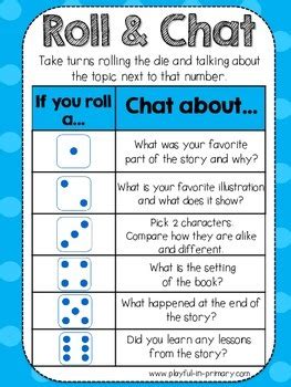 FREEBIE! Roll and Chat: Reading Comprehension Dice Game by Playful in ...