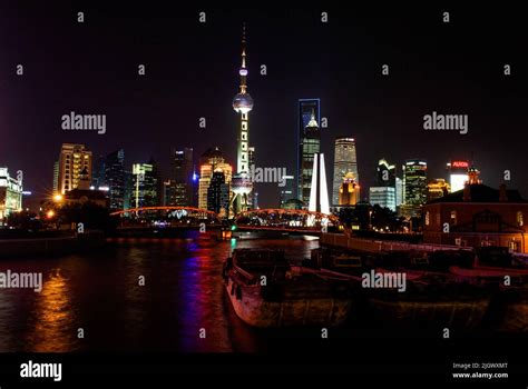 Shanghai Harbour at Night Stock Photo - Alamy