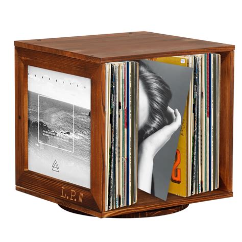 Snapklik.com : Tonchean Rotating Vinyl Record Storage, Wooden Album ...