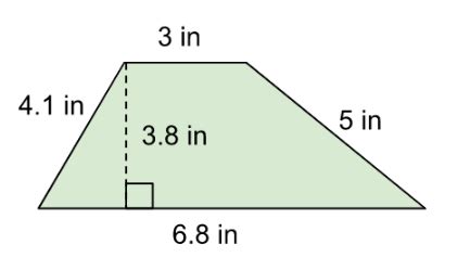 Find the perimeter and the area of the trapezoid below. | Homework.Study.com