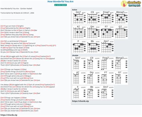 Chord: How Wonderful You Are - tab, song lyric, sheet, guitar, ukulele ...