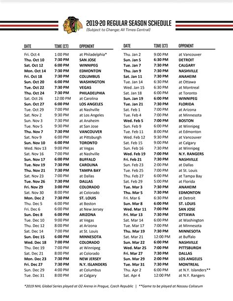 chicago blackhawks printable schedule That are Versatile | Aubrey Blog