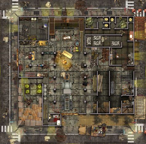 24x24 The Colony warehouse 72DPI | Fantasy map maker, Modern map ...