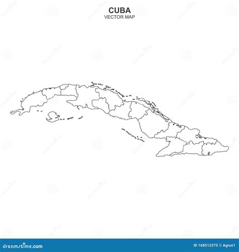 Political Map of Cuba Isolated on White Background Stock Vector ...