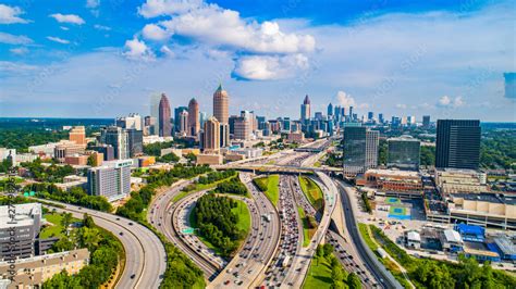 Atlanta, Georgia, USA Downtown Skyline Aerial Stock Photo | Adobe Stock