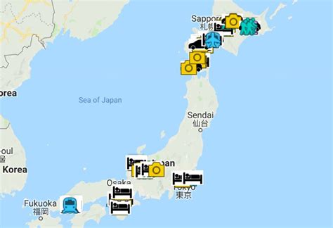 Japan Itinerary Map