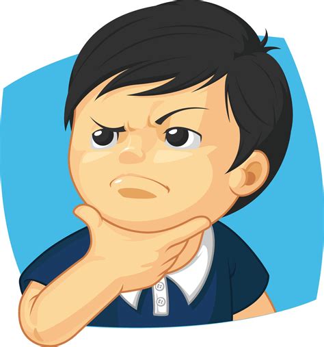 Boy Thinking Wondering Calculating Considering Expression Cartoon ...