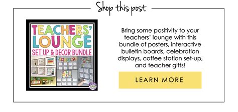 10 Ideas To Make Your Teachers' Lounge A Positive Space - Presto Plans