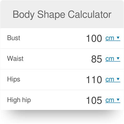 Body Shape Calculator - Omni | Body shape calculator, Body shape chart, What's my body shape