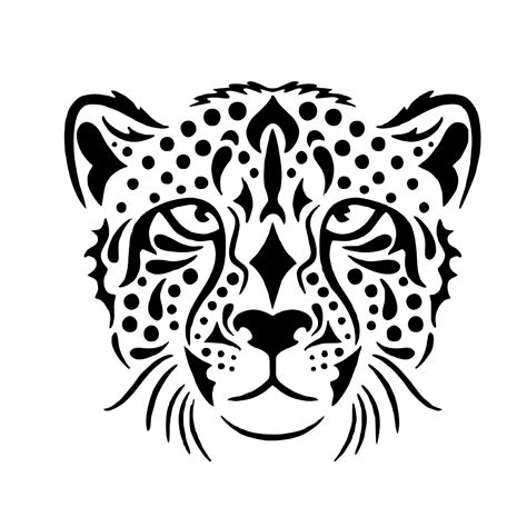 vector, icon, logo, cheetah head silhouette on white background. 8366418 Vector Art at Vecteezy