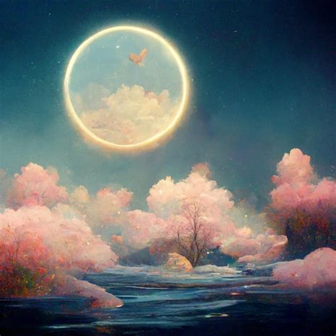 Premium AI Image | A painting of a moon and a moon with a moon in the sky