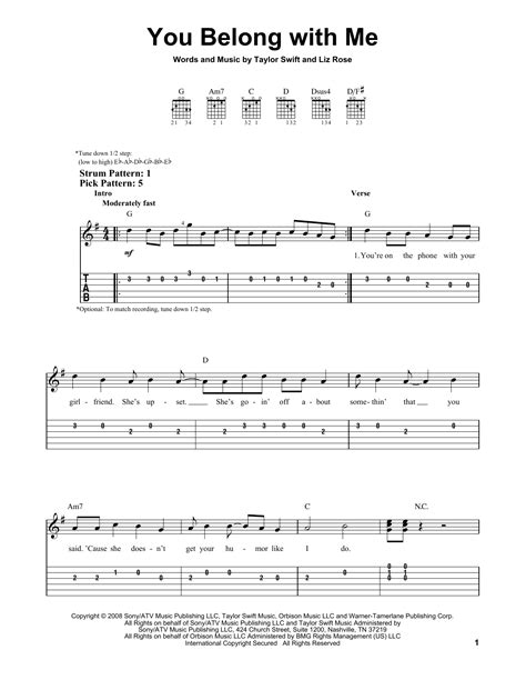 You Belong With Me by Taylor Swift - Easy Guitar Tab - Guitar Instructor