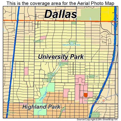 Aerial Photography Map of University Park, TX Texas