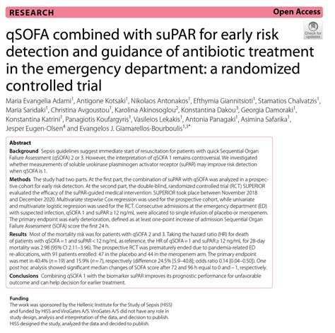 qSOFA combined with suPAR for early risk detection and guidance of ...