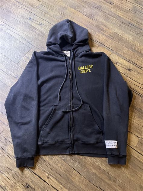 Gallery Dept. Gallery Dept Black Full Zip Hoodie XL | Grailed